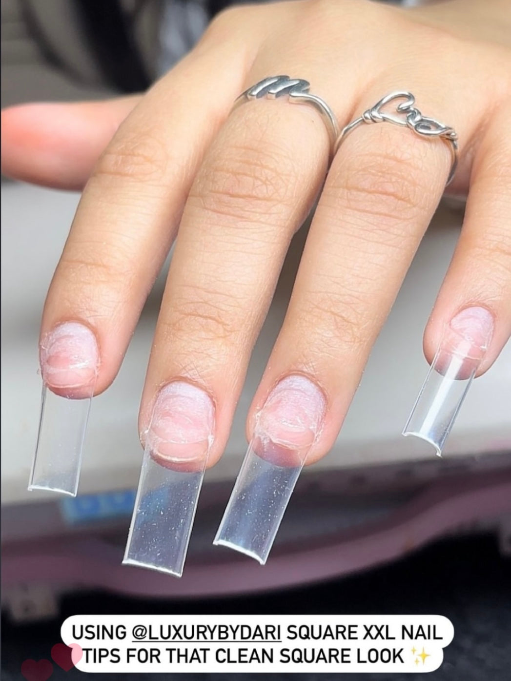 Square XXL nail tips (No c-curve)