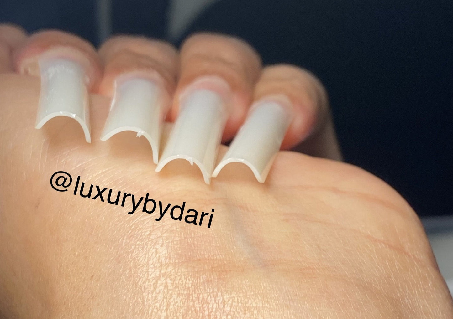 Natural XXL square nail tips (c-curve)