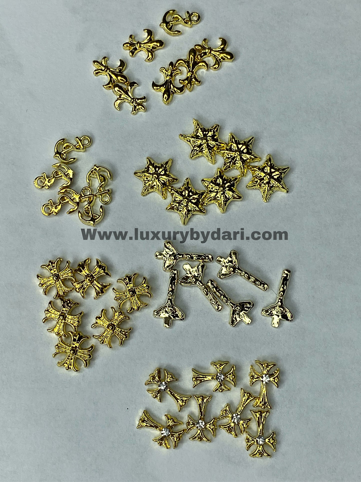 Cross Nail Charm-Gold