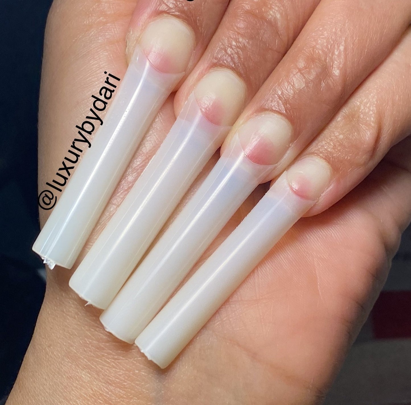 Natural XXL square nail tips (c-curve)