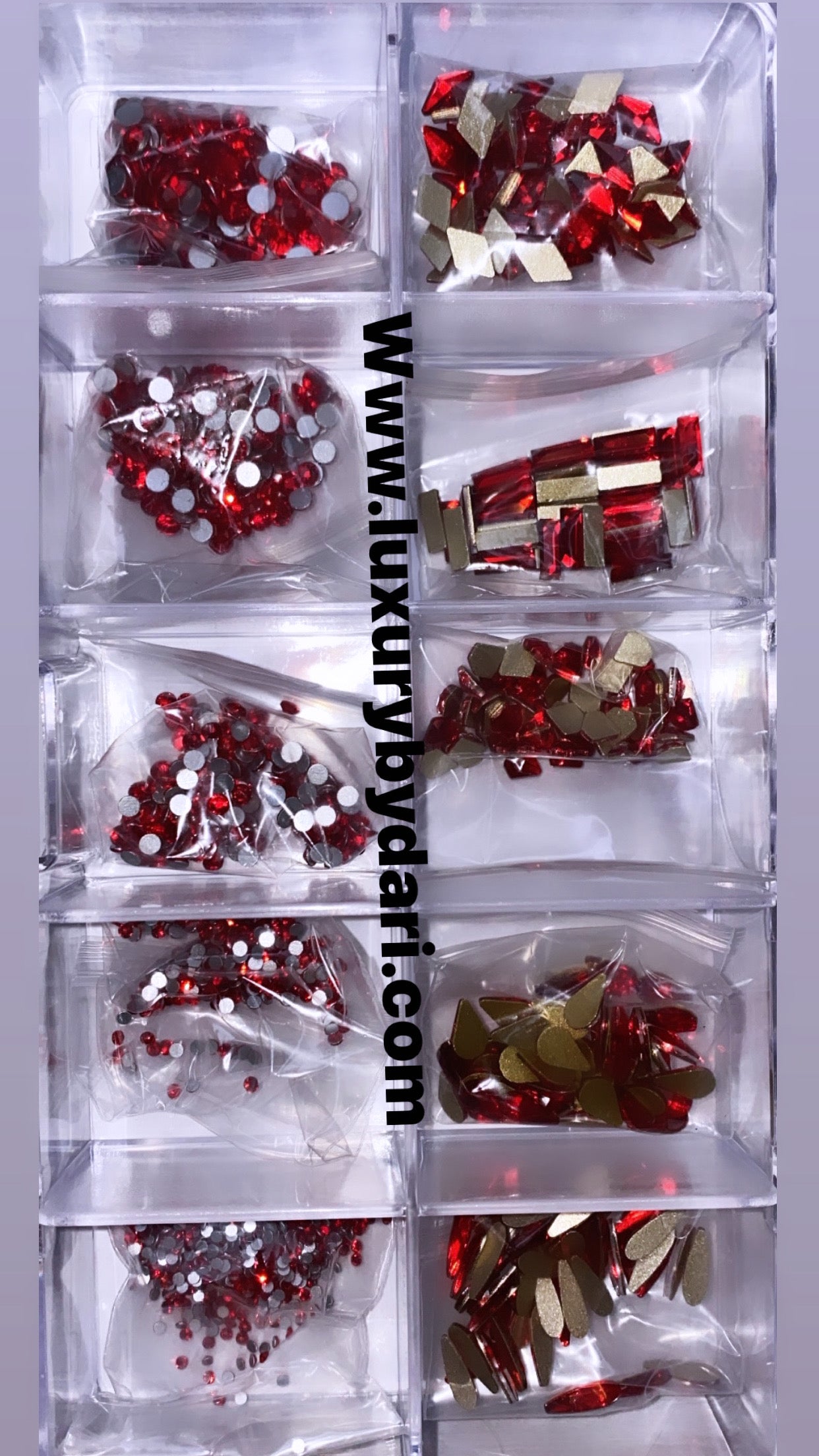 Rhinestone Box Black, Gold, & Red