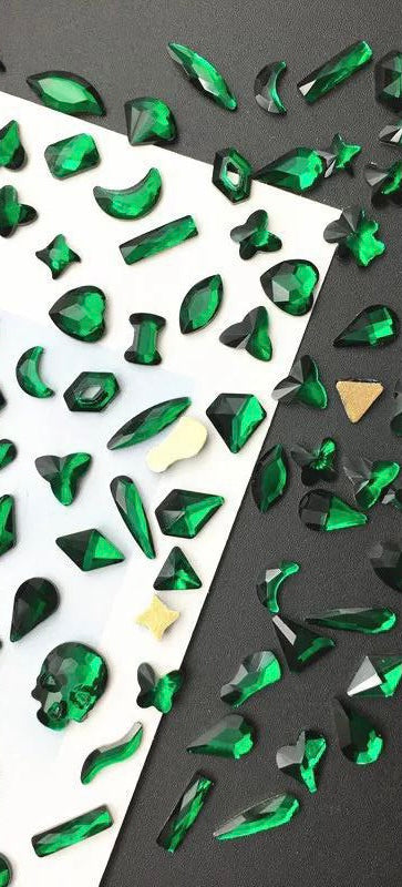 Rhinestones Mix- Emerald Green