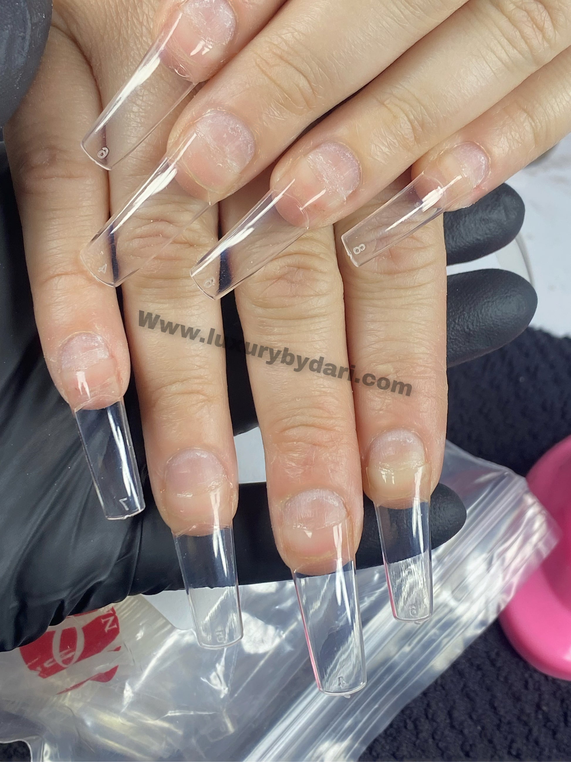 Clear Long Coffin Tapered Nail Tips